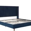Peyton - King Bed Upholstered With High Headboard, Traditional Hand Buttoned Tufting - Blue - Image 14