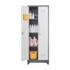 Metal Storage Cabinets, Cleaning Tool Cabinet With Locking Door, Tall Broom Tool Organizer And Storage, Large Storage Cabinet For Kitchen - Gray / White - Image 18