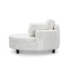 Corduroy Sofa With Two Throw Pillows And A Waist Pillow With An Extra Tray For Comfortable Seating Suitable For Small Apartment Bedroom Space - Beige - Image 6