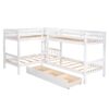 Twin L Shaped Bunk Bed With Drawers - White - Image 8