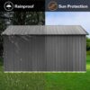 10'x12' Garden Sheds Outdoor Storage Sheds With Window - Gray - Image 4