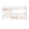 Twin L Shaped Bunk Bed With Drawers - White - Image 10