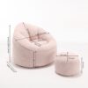 Bedding Bean Bag Sofa Chair High Pressure Foam Bean Bag Chair Adult Material With Padded Foam Padding Compressed Bean Bag With Footrest - Pink - Image 27