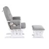 Mason - Glider And Ottoman White Wood - Oyster Fabric - Image 3