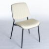 Dining Chairs Mid-Century Modern Retro Faux Leather Chair With Walnut Bentwood Back Upholstered Seat Metal Legs Adjustable Foot For Kitchen Dining Room Chairs (Set of 2) - Beige - Image 5