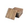 10 Piece Interlocking Deck Tiles Striped Pattern, Square Acacia Hardwood Outdoor Flooring For Patio, Bancony, Pool Side - Yellow - Image 15