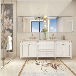 30X20" Rounded Corner Rectangle Bathroom Mirror For Wall Metal Frame Deep Set Design Hangs Wall Mounted Bathroom Mirror (Horizontal & Vertical) - Glossy Brushed Silver