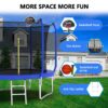 10' Trampoline With Basketball Hoop, Astm Approved Reinforced Type Outdoor Trampoline With Enclosure Net - Blue - Image 13