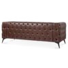 84.06" Width Traditional Square Arm Removable Cushion 3 Seater Sofa - Dark Brown - Image 6