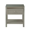 Dylan - Wooden End Side Table Nightstand With Glass Top And Drawer - Taupe - Image 3