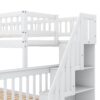 Twin Over Full Bunk Bed With Trundle And Staircase - White - Image 6