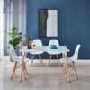 5 Piece Dining Set, Kitchen Set, KD Chair, Table And Chair - White - Image 6
