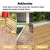 10 Piece Interlocking Deck Tiles Striped Pattern, Square Acacia Hardwood Outdoor Flooring For Patio, Bancony, Pool Side - Yellow - Image 11