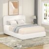 Liv - Patented 2 Drawers Queen Upholstered Storage Platform Bed - Ivory Boucle - Image 3