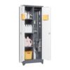 Metal Storage Cabinets, Cleaning Tool Cabinet With Locking Door, Tall Broom Tool Organizer And Storage, Large Storage Cabinet For Kitchen - Gray / White - Image 8