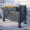 Air Conditioner Fence For Outdoor Units, Metal Privacy Fence Cover, Perfect To Conceal Air Conditioning Units, 3 Fence Panel - Charcoal - Image 2