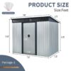 8Ft X 6Ft Outdoor Metal Storage With Lockable Sliding Doors And Transparent Plate For Garden, Lawn - White / Black - Image 7