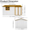 10'x12' Garden Sheds Outdoor Storage Sheds With Window - White / Yellow - Image 6