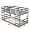 Twin Over Twin Bunk Bed With Ladder - Gray - Image 9