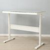 Tempered Glass Standing Desk With Metal Drawer, Adjustable Height Stand Up Desk, Sit Stand Home Office Desk, Ergonomic Workstation - White - Image 2