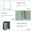 Tc53G Outdoor Metal Storage Shed Transparent Plate - Gray - Image 10