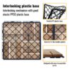 30 Piece Interlocking Deck Tiles Checker Pattern, Square Acacia Hardwood Outdoor Flooring For Patio, Bancony, Pool Side - Yellow - Image 7