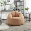 Bedding Bean Bag Sofa Chair High Pressure Foam Bean Bag Chair Adult Material With Padded Foam Padding Compressed Bean Bag With Footrest - Tan - Image 5