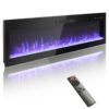 60" Electric Fireplace, Recessed And Wall Mounted Fireplace - Antique Black - Image 3