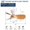 23" Mini Led Ceiling Fan With 3 Color Dimmable 3 ABS Blades Remote Control Dc Motor For Bedroom - White - Image 7