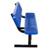 6' Outdoor Steel Bench With Backrest - Blue - Image 7