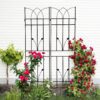 2 Pack Metal Garden Trellis Rustproof For Climbing Plants Outdoor Flower Support - Black - Image 9