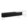 Modern Extendable TV Stand For TVs Up To 75", Entertainment Center Media Console With 3 Drawers, Metal Adjustable Legs For Living Room - Black White - Image 13