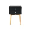 Side Table With 2 Drawer, Mid-Century Modern Storage Cabinet For Bedroom - Black - Image 4