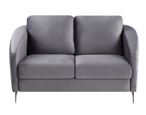 Sofia - Velvet Modern Chic Loveseat Couch - Gray