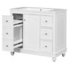 Contemporary Bathroom Vanity Cabinet, 4 Drawers & 1 Cabinet Door, Multipurpose Storage, Resin Integrated Sink, Adjustable Shelves, Solid Wood Frame With MDF - White - Image 15