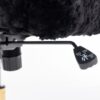 Office Chair, Artificial Rabbit Hair Home Office Chair With Golden Metal Base, Adjustable Desk Chair Swivel Office Chair, Vanity Chair - Black - Image 12
