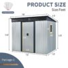 8 Ft X 6 Ft Outdoor Metal Storage Shed With Window And Transparent Plate For Garden, Lawn - White / Black - Image 7