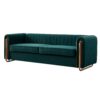 Contemporary Velvet Sofa Couch For Living Room - Green - Image 2