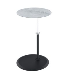 Orbit - End Table With Height Adjustable Marble Textured Top - Gray