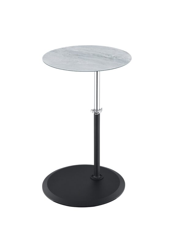 Orbit - End Table With Height Adjustable Marble Textured Top - Gray