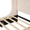 Queen Size Storage Upholstered Platform Bed With Wingback Headboard And A Big Drawer - Beige - Image 9