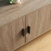 TV Stand Two Door Cabinet With Two Open Shelves With Metal Legs - Brown / Black - Image 3