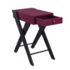 Fierce - Accent Table With Built In USB Port - Black / Burgundy - Image 3