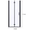 34" Bi-Fold Semi-Frameless Shower Doors In Matte With Clear Glass - Black - Image 5