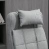 Vinsetto - Executive Linen-Feel Fabric Office Chair High Back Swivel Task Chair With Adjustable Height Upholstered Retractable Footrest, Headrest And Padded Armrest - Light Gray - Image 5