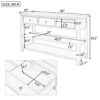 Retro Design Console Table With Two Open Shelves, Pine Frame And Legs For Living Room - Espresso / Beige - Image 2