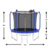 10' Trampoline With Basketball Hoop, Astm Approved Reinforced Type Outdoor Trampoline With Enclosure Net - Blue - Image 9