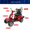 Golf Scooter, Grass Scooter - Red - Image 4