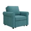 3 In 1 Sofa Bed Chair, Convertible Sleeper Chair Bed, Adjust Backrest Into A Sofa, Lounger Chair, Single Bed, Modern Chair Bed Sleeper For Adults - Teal - Image 8