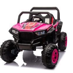 12V7A*1 30W*4 Four-Wheel Drive Leather Seat One Button Start, Forward And Backward, High And Low Speed, Music, Front Light, Power Display, Two Doors Can Open, 2.4G R / C, Seat Belt Four Wheel Absorber - Pink